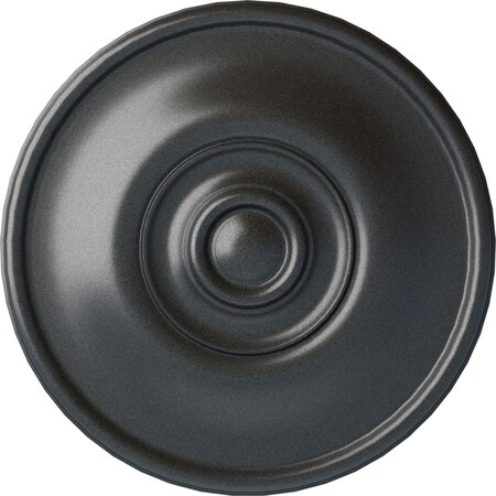 Ekena Millwork Jefferson Ceiling Medallion (Fits Canopies up to 2 7/8"), Hand-Painted Pewter, 11 3/4"OD x 3/8"P CM12JEPES
